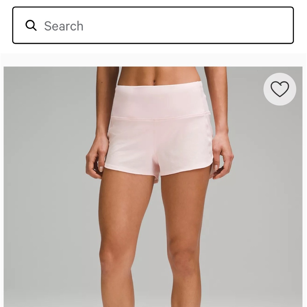 lululemon high rise speed up short 2.5